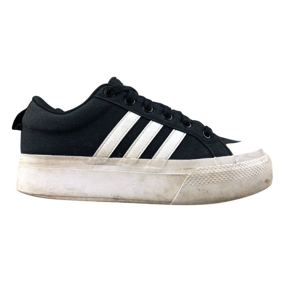 Adidas Women's Size 6.5 Bravada 2.0 Black Lace-Up Low Top Platform Sneakers FAIR